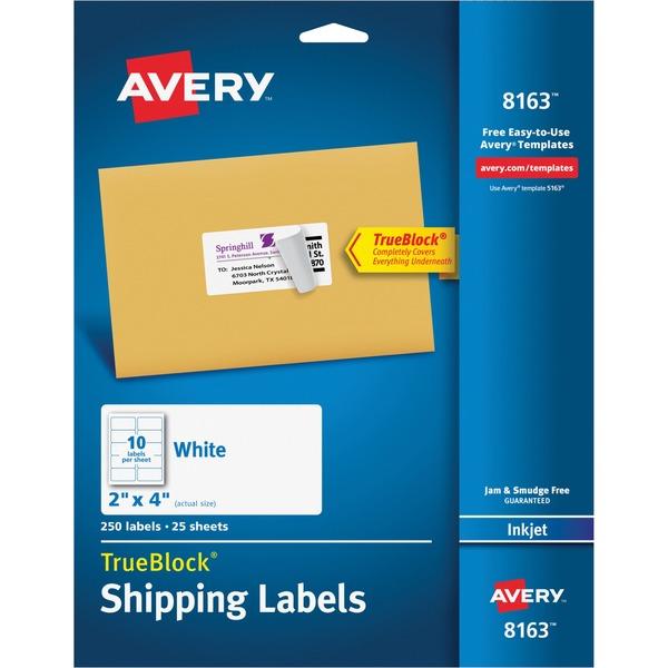 Avery® TrueBlock Shipping Labels - Sure Feed - Permanent Adhesive - 2