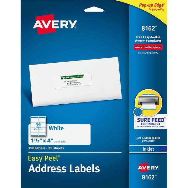  Avery & Reg ; Easy Peel Address Labels - Sure Feed - Permanent Adhesive - 4 