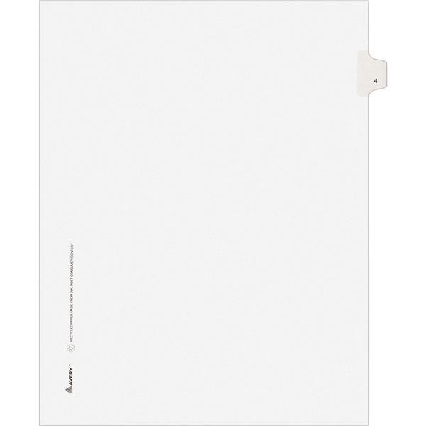 Avery® Individual Legal Dividers - Allstate Style - Unpunched - 25 x Divider(s) - 25 Printed Side Tab(s) - Digit - 4 - 8.5