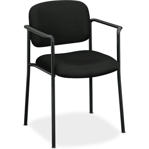HON Scatter Stacking Guest Chair - Black Fabric Seat - Black Frame - Black - 19