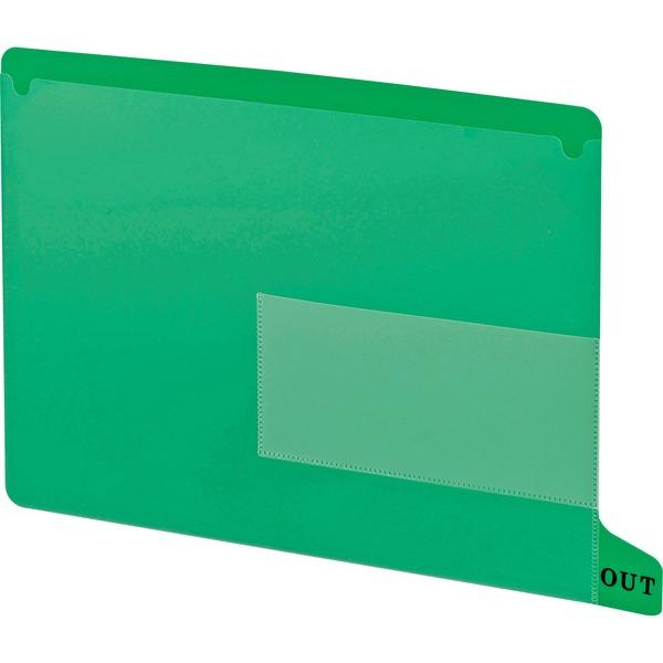 Smead End Tab Out Guides - Printed Bottom Tab(s) - Message - OUT - Letter - Green Poly Tab(s) - 25 / Box