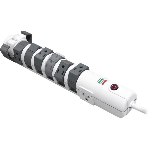 Compucessory 180 Degree 8-Outlet Surge Protector - 8 Receptacle(s) - 2160 J - Fax/Modem/Phone, Coaxial Cable Line