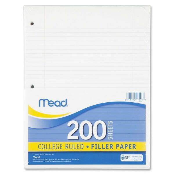 Mead Notebook Filler Paper - Letter - 200 Sheets - Spiral - 0.31