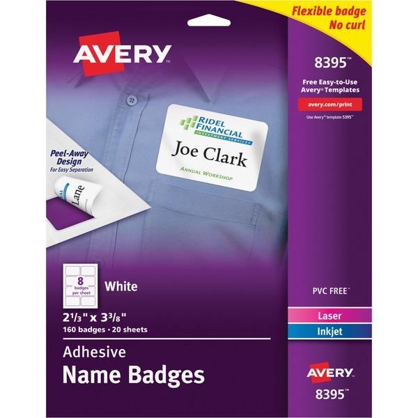 Avery® Premium Personalized Name Tags - Print or Write - Removable Adhesive - 2 21/64