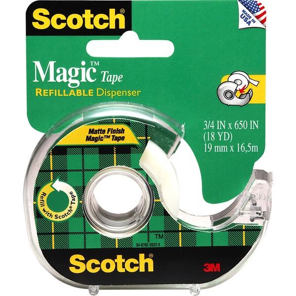 Scotch Dispensing Matte Finish Magic Tape - 18.06 yd Length x 0.75