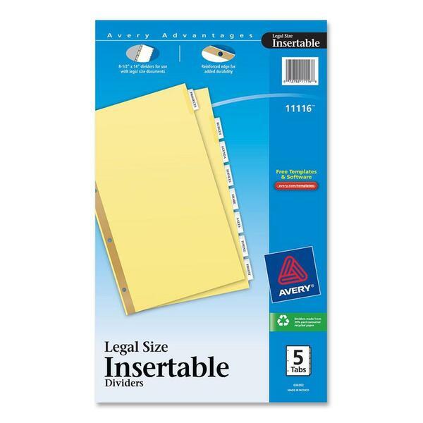 Avery® Insertable Dividers - Reinforced Gold Edge - 8 Blank Tab(s) - 8 Tab(s)/Set - 0.25
