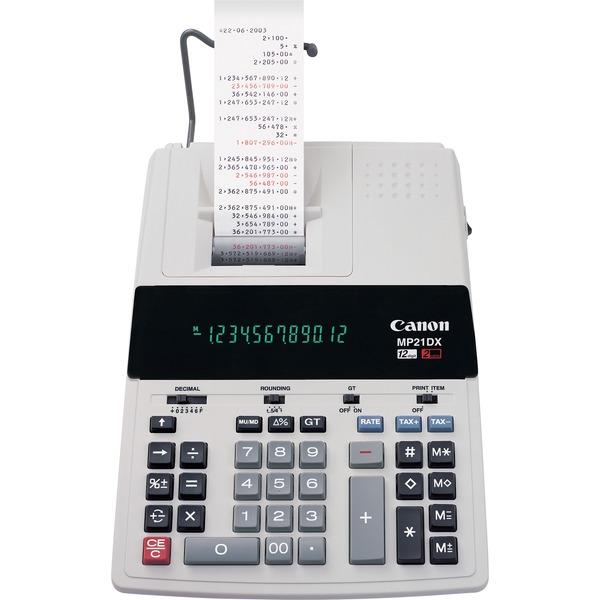 Canon MP21DX Color Printing Calculator - 3.5 - Heavy Duty, Paper Holder, Easy-to-read Display, Round Down, Round Off, Round Up, Sign Change, Item Count, 4-Key Memory, Decimal Point Selector Switch - A