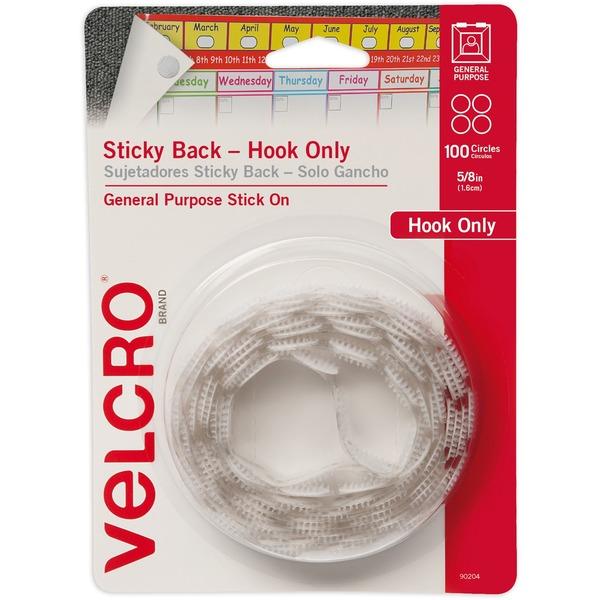 VELCRO Brand Sticky Back 5/8in Circles White 100 ct - 0.63