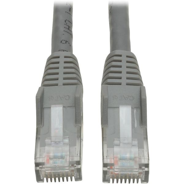 Tripp Lite 1ft Cat6 Gigabit Snagless Molded Patch Cable RJ45 M/M Gray 1' - 1ft - Gray