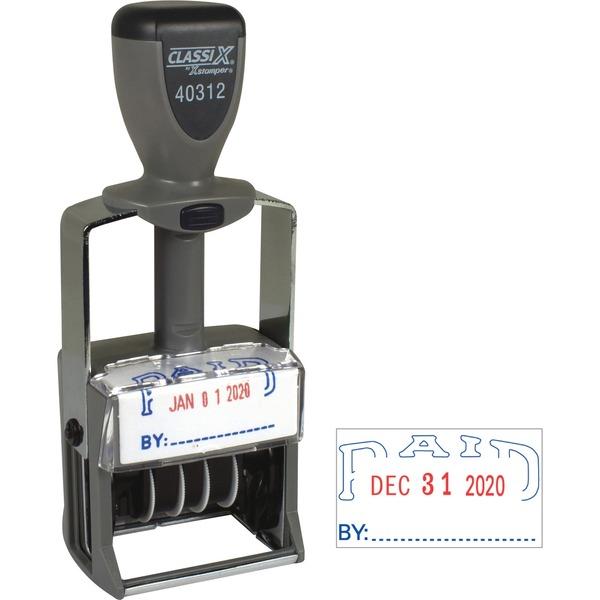 Xstamper Heavy-duty PAID Self-Inking Dater - Message/Date Stamp - 