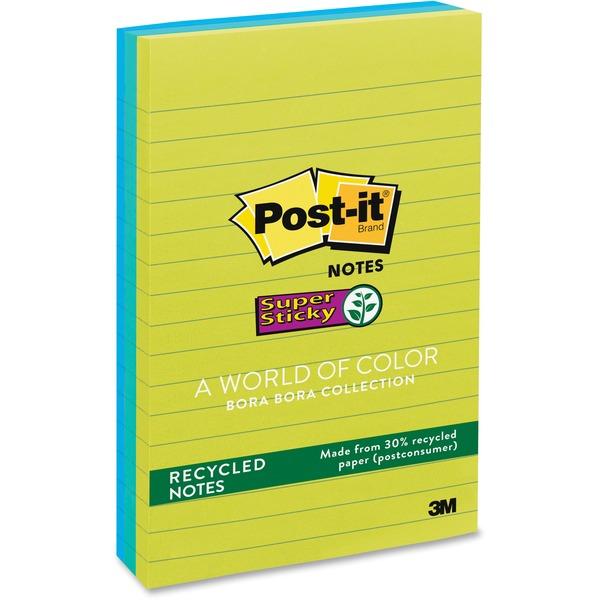 Post-it® Super Sticky Notes - Bora Bora Color Collection - 270 - 4