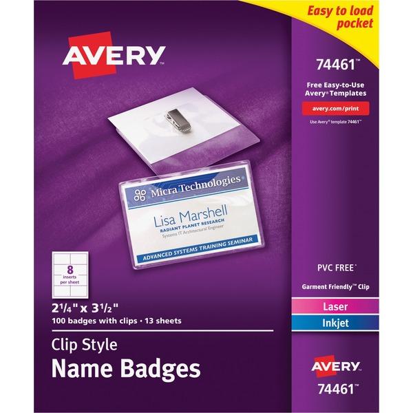 Avery® Laser, Inkjet Print Laser/Inkjet Badge Insert - 3 1/2