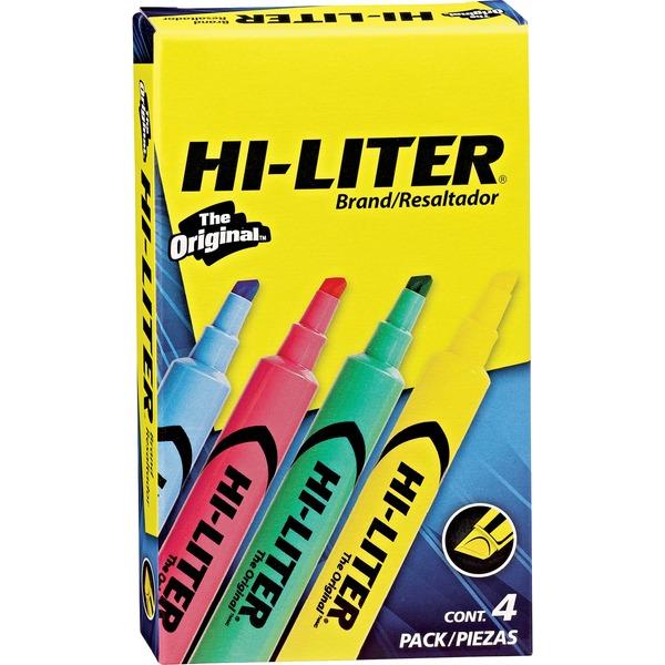 Avery® Hi-Liter Desk Style Highlighters - Chisel Marker Point Style - Light Blue, Light Green, Light Pink, Yellow, Assorted - Yellow, Light Green, Light Blue Barrel - 4 / Set