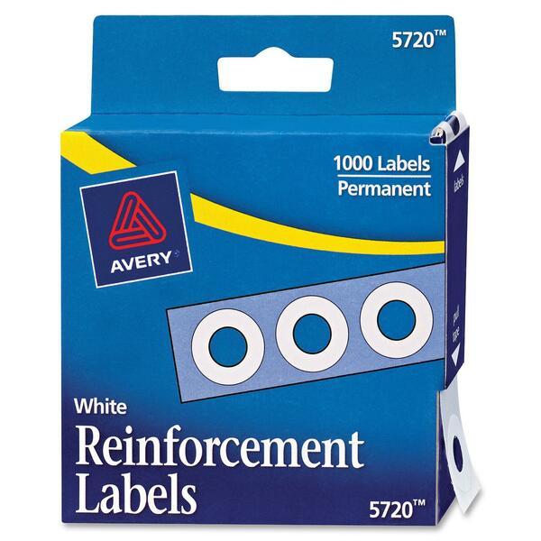 Avery® Reinforcements - White - Polyvinyl - 1000 / Pack