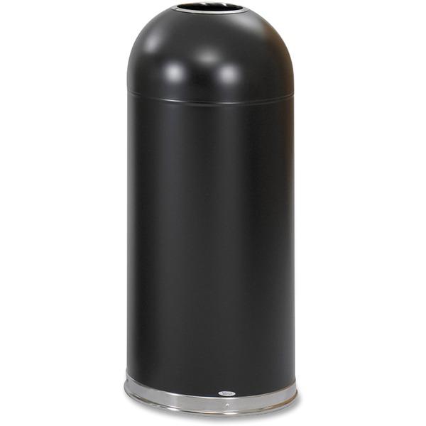 Safco Open Top Dome Waste Receptacle - 15 gal Capacity - Round - 15