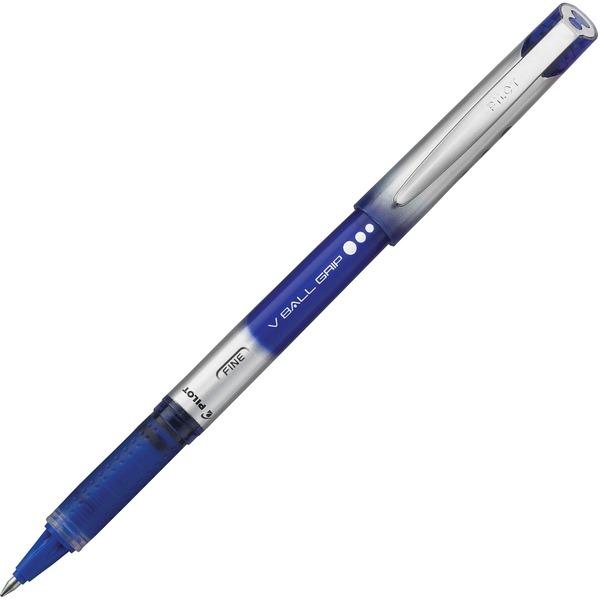 Pilot Vball Grip Liquid Ink Rollerball Pens - Fine Pen Point - 0.7 mm Pen Point Size - Blue - 1 Each