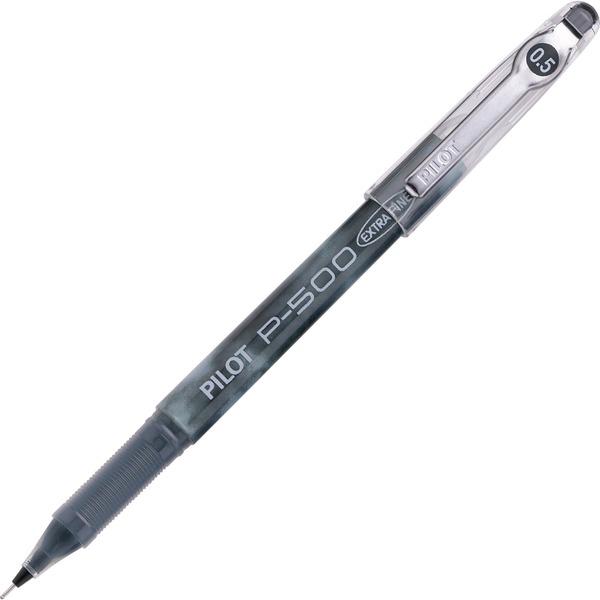 Pilot Precise P-500 Precision Point Extra-Fine Capped Gel Rolling Ball Pens - Extra Fine Pen Point - 0.5 mm Pen Point Size - Needle Pen Point Style - Black Gel-based Ink - Black Barrel - 12 / Dozen