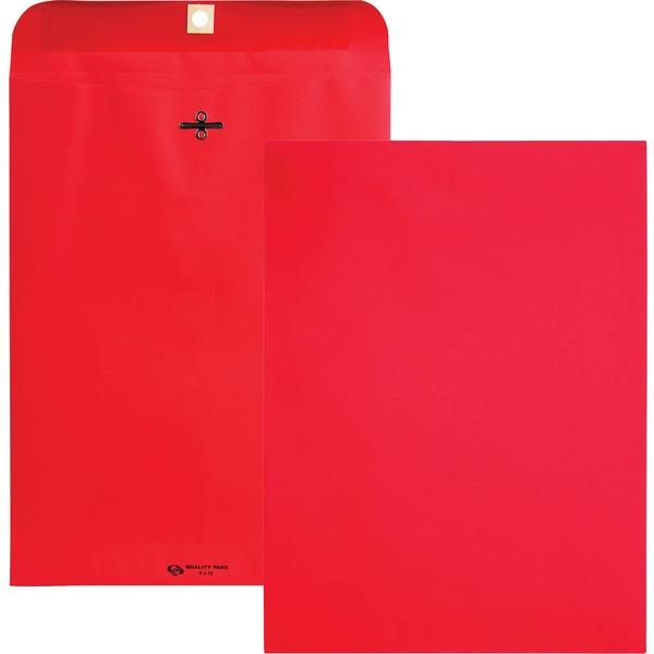 Quality Park Brightly Colored 9x12 Clasp Envelopes - Clasp - #90 - 9