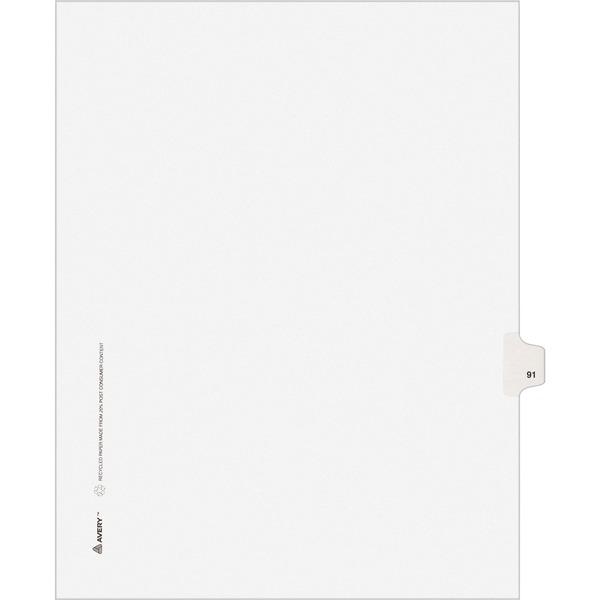 Avery® Individual Legal Dividers - Allstate Style - Unpunched - 25 x Divider(s) - 25 Printed Side Tab(s) - Digit - 91 - 8.5