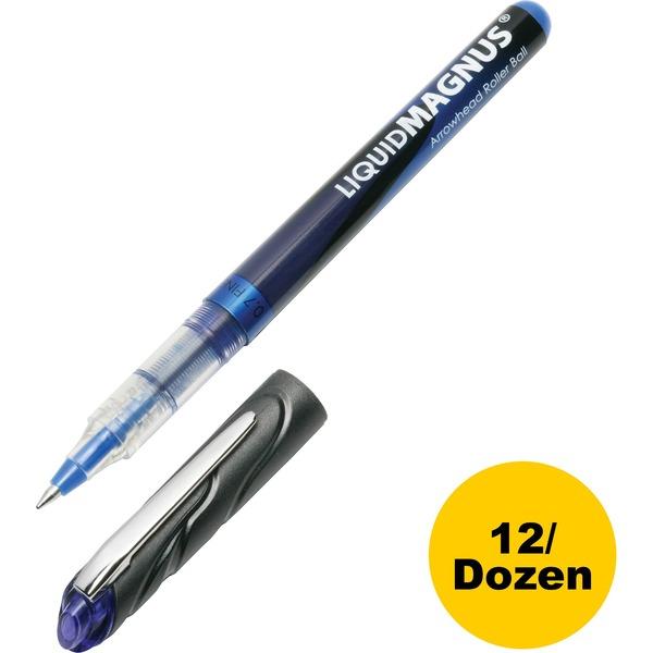 SKILCRAFT Free Ink Rollerball Pen - 0.7 mm Pen Point Size - Blue - 1 Dozen