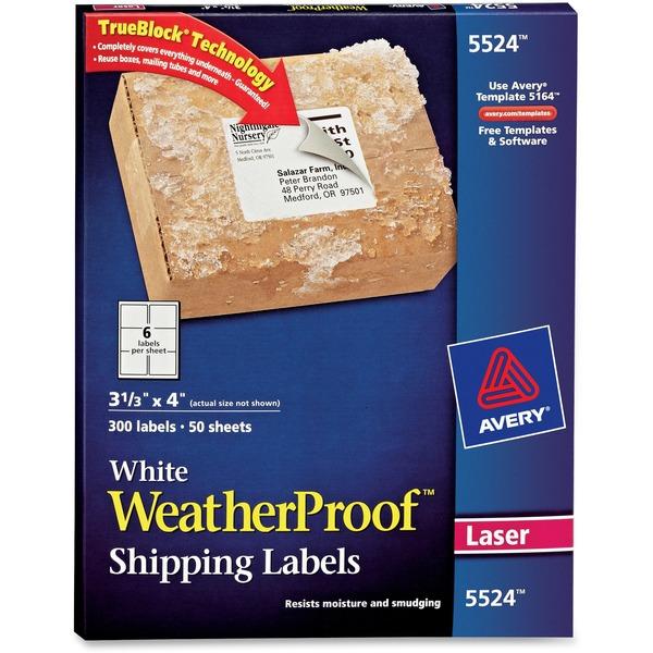 Avery® WeatherProof Mailing Labels - TrueBlock - Permanent Adhesive - 3 21/64