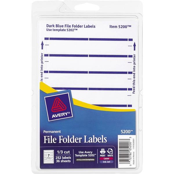 Avery® Permanent File Folder Labels - Permanent Adhesive - 11/16