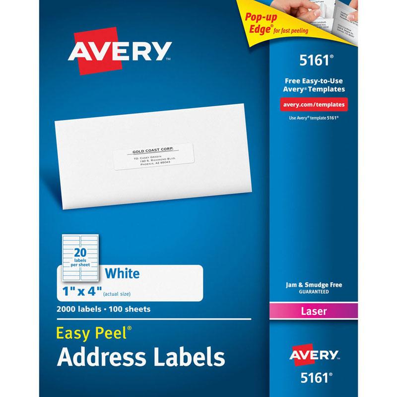 Avery® Easy Peel Address Labels - Sure Feed - Permanent Adhesive - 1