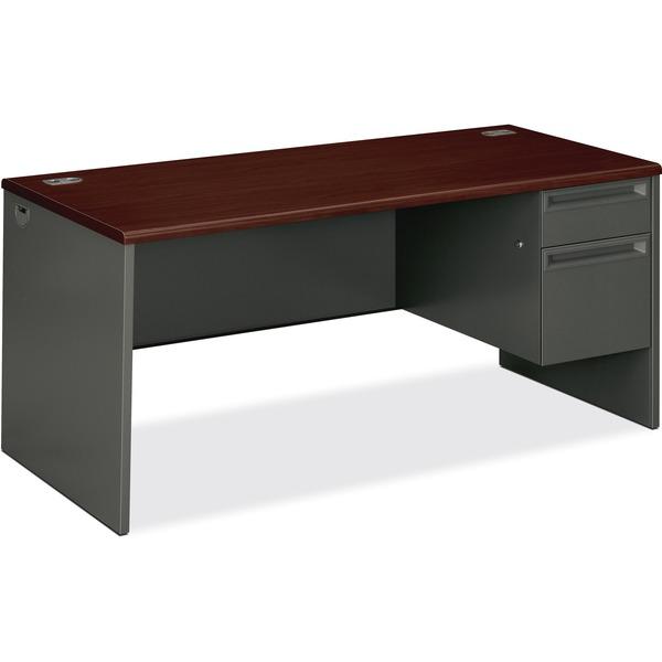 HON 38000 Series Right Pedestal Desk - 2-Drawer - 66