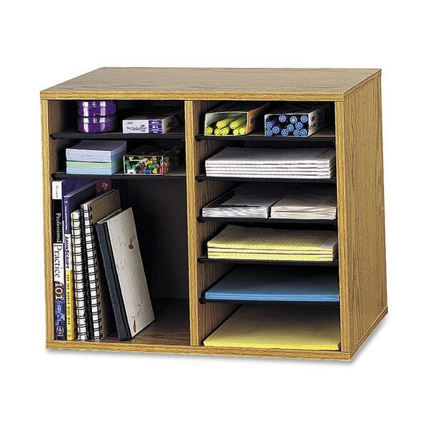 Safco Adjustable 12-Slot Wood Literature Organizer - 12 Compartment(s) - 16