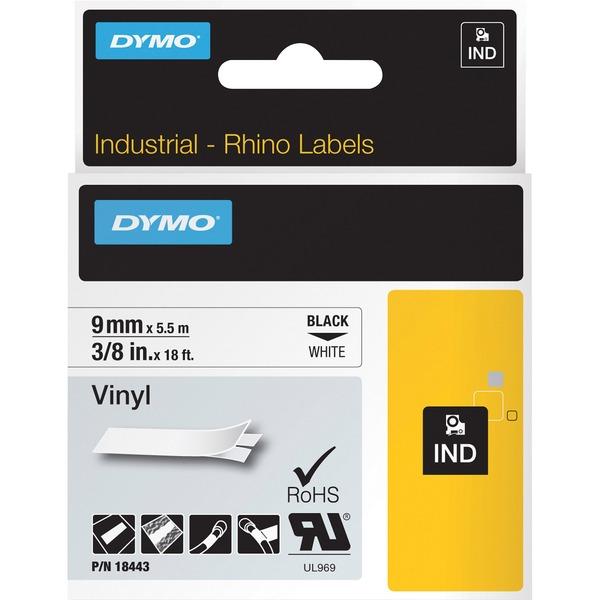 Dymo Rhino Industrial Vinyl Labels - Permanent Adhesive - 3/8