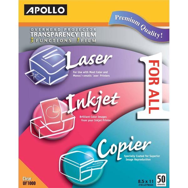Apollo Inkjet, Laser Print Transparency Film - Letter - 8 1/2