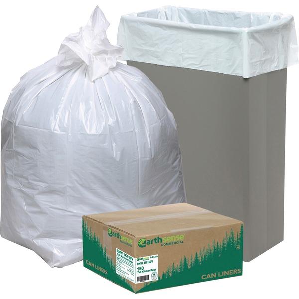 Webster Heavy-Duty Reclaim Recycled White Can Liners - Small Size - 13 gal - 24