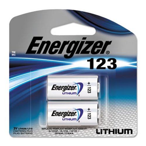 Energizer 123 Batteries, 2 Pack - For Camera - 3 V DC - 2 / Pack