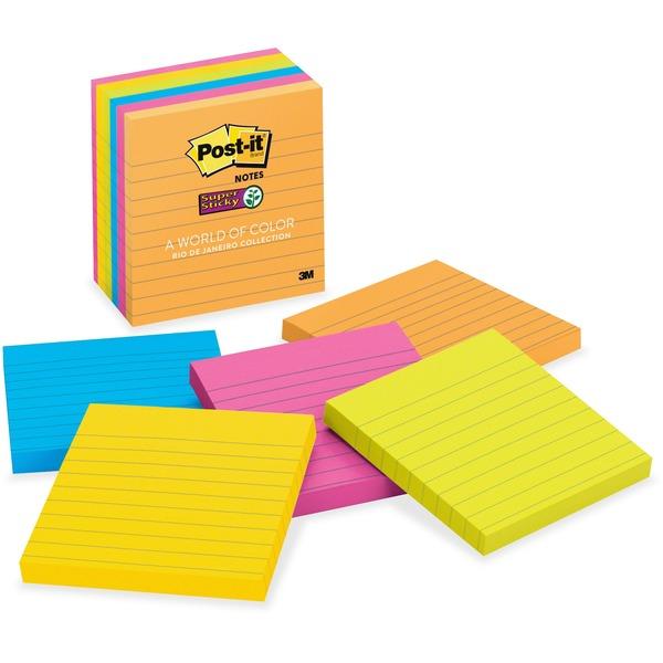 Post-it® Super Sticky Lined Notes - Rio de Janeiro Color Collection - 540 - 4