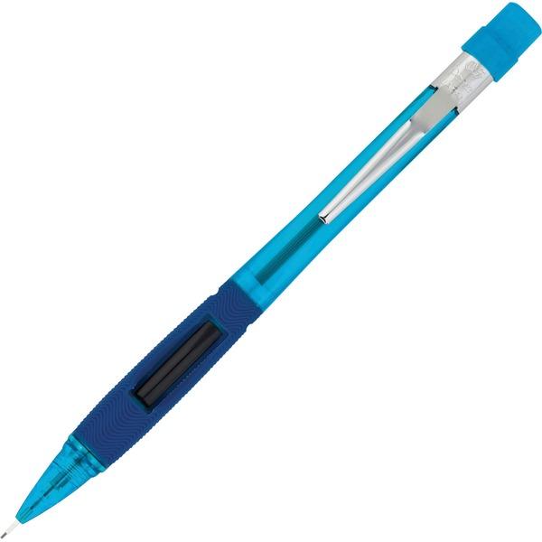 Pentel Quicker Clicker Mechanical Pencil - HB Lead - 0.5 mm Lead Diameter - Refillable - Transparent Blue Barrel - 1 Each