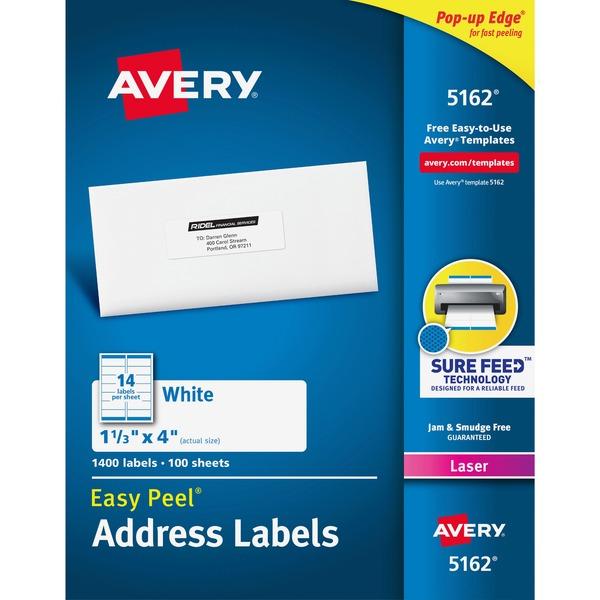 Avery® Easy Peel Address Labels - Sure Feed - Permanent Adhesive - 4