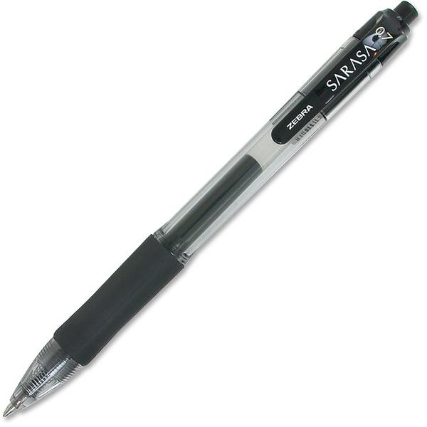 Zebra Pen Sarasa Gel Retractable Pens - Medium Pen Point - 0.7 mm Pen Point Size - Refillable - Retractable - Black Pigment-based Ink - Translucent Barrel