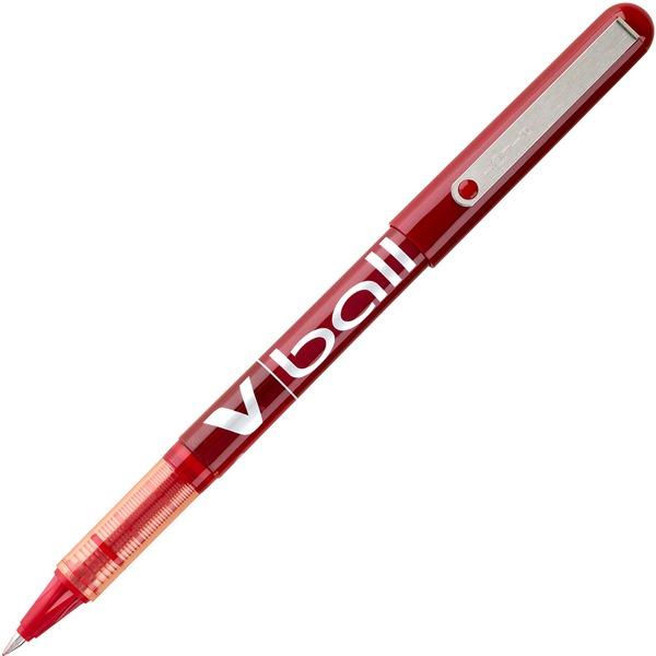 Pilot Vball Liquid Ink Pens - Fine Pen Point - 0.5 mm Pen Point Size - Red - Red Barrel - 12 / Dozen