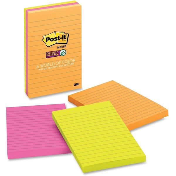 Post-it® Super Sticky Notes - Rio de Janeiro Color Collection - 270 x Assorted - 4