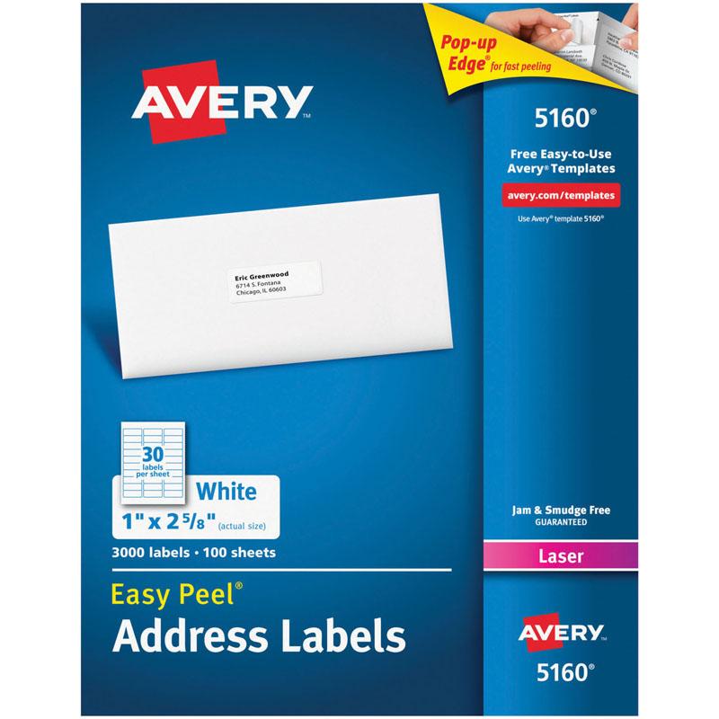  Avery & Reg ; Easy Peel Address Labels - Sure Feed - Permanent Adhesive - 1 