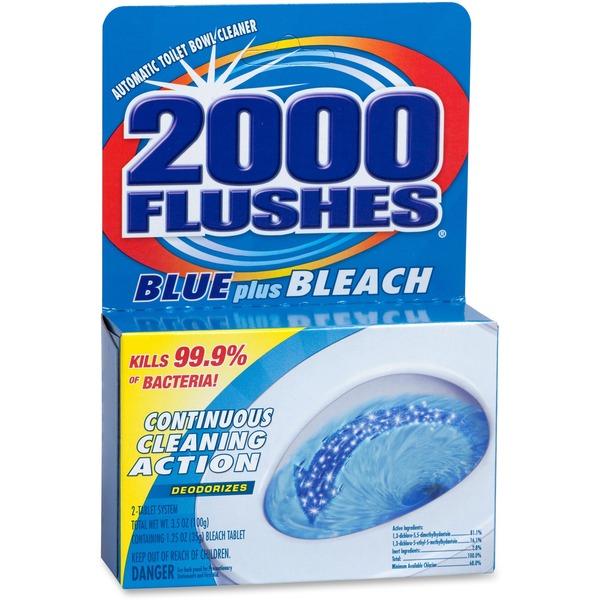 WD-40 2000 Flushes Blue/Bleach Bowl Cleaner Tablets - Tablet - 3.50 oz (0.22 lb) - 1 Each