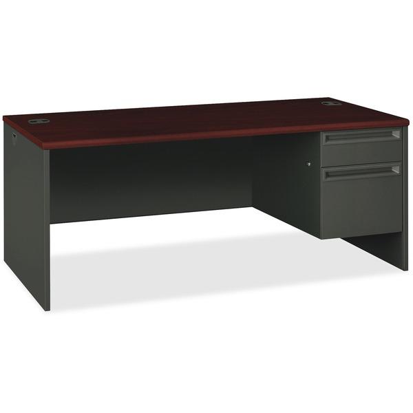 HON 38000 Series Right Pedestal Desk - 2-Drawer - 72