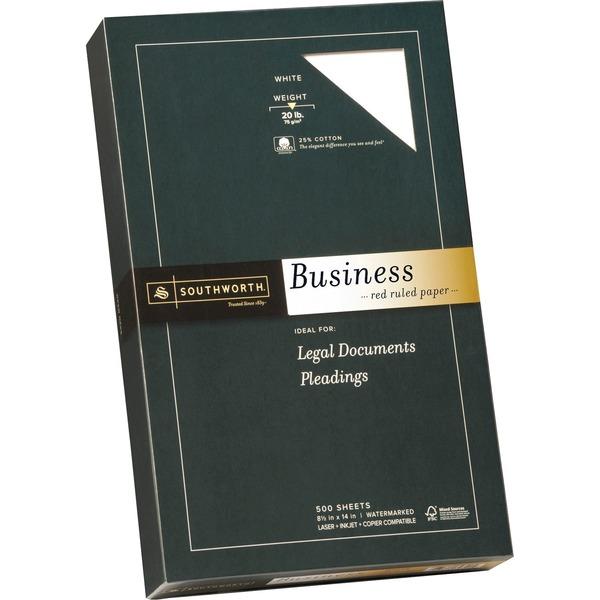 Southworth Red Ruled Business Paper - Legal - 8 1/2