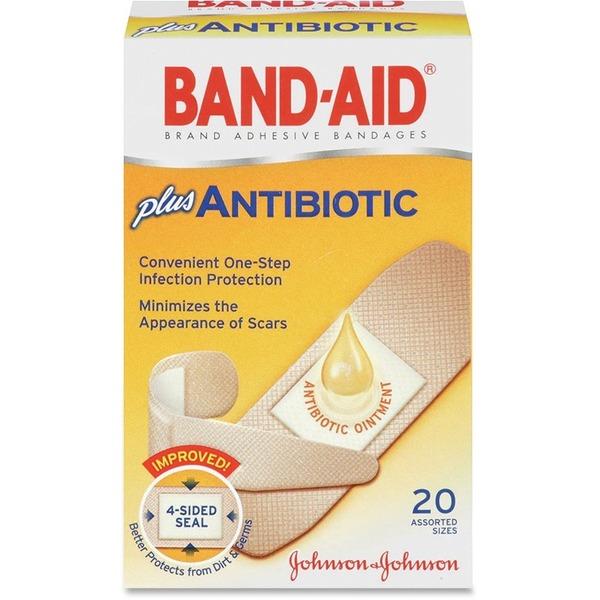 Band-Aid Antibiotic Bandage - 20/Box - Beige