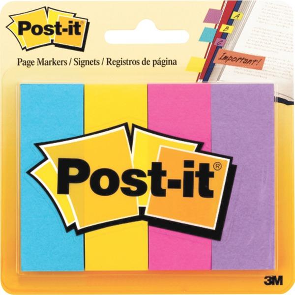 Post-it® Page Markers - 50 x Grape, 50 x Fuschia, 50 x Yellow, 50 x Turquoise - 1