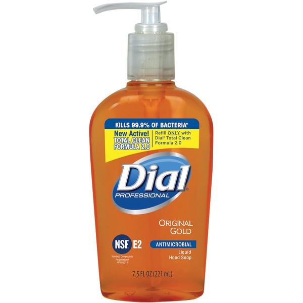 Dial Professional Antimicrobial Liquid Soap - 7.5 fl oz (221.8 mL) - Push Pump Dispenser - Dirt Remover - Skin, Hand - Antimicrobial, Anti-bacterial - 1 Each