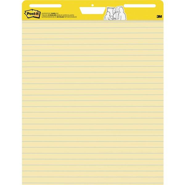 Post-it® Self-Stick Easel Pads with Faint Rule - 30 Sheets - Stapled - Feint Blue Margin - 18.50 lb Basis Weight - 25