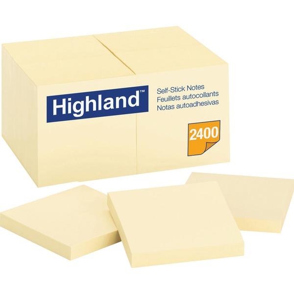 Highland Self- Sticking Notepads - 2400 - 3 