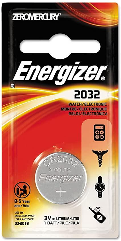 Energizer 2032 Lithium Coin Battery, 1 Pack - For Multipurpose - 3 V DC - 220 mAh - Lithium Manganese Dioxide (Li-MnO2)