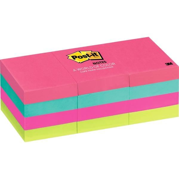 Post-it® Notes Original Notepads - Cape Town Color Collection - 1200 - 1.38